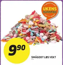 Bunnpris SMÅGODT LØS VEKT tilbud