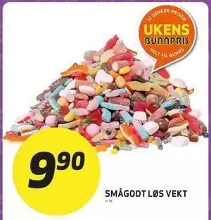 Bunnpris SMÅGODT LØS VEKT tilbud