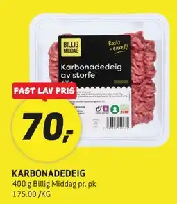 Bunnpris KARBONADEDEIG tilbud