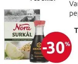 Joker Nora Surkål & Kikkoman Soyasaus tilbud