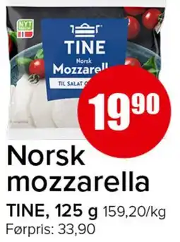 Spar Norsk mozzarella tilbud