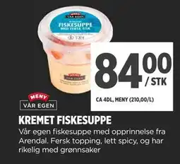 Meny KREMET FISKESUPPE tilbud
