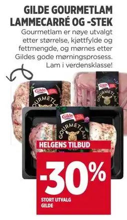 Meny GILDE GOURMETLAM LAMMECARRÉ OG -STEK tilbud