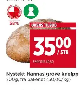 Meny Nystekt Hannas grove kneipp tilbud
