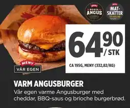 Meny VARM ANGUSBURGER tilbud