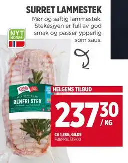 Meny SURRET LAMMESTEK tilbud