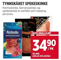 Meny TYNNSKÅRET SPEKESKINKE tilbud