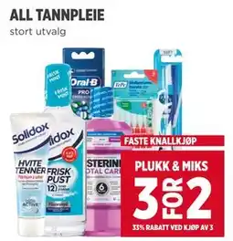 Meny ALL TANNPLEIE tilbud