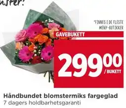Meny Håndbundet blomstermiks fargeglad tilbud