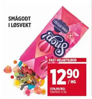 Meny SMÅGODT I LØSVEKT tilbud