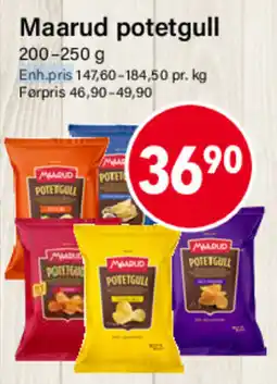 Nærbutikken Maarud potetgull tilbud
