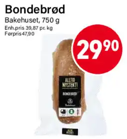 Nærbutikken Bakehuset Bondebrød tilbud