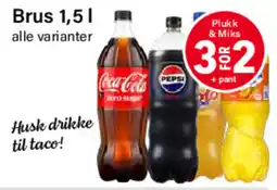 Nærbutikken Brus 1,5 l alle varianter tilbud