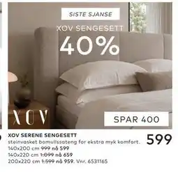 Skeidar XOV SERENE SENGESETT tilbud
