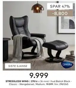 Skeidar STRESSLESS WING tilbud