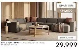 Skeidar STYL U-SOFA tilbud