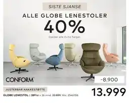 Skeidar GLOBE LENESTOL tilbud
