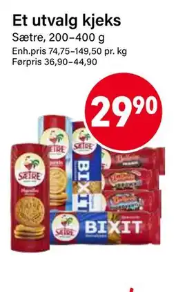 Nærbutikken Et utvalg kjeks tilbud