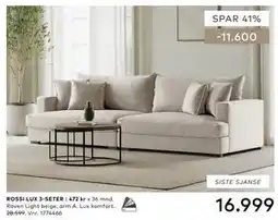 Skeidar ROSSI LUX 3-SETER tilbud