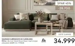 Skeidar SAGRADO HJØRNESOFA M/ SJESELONG tilbud