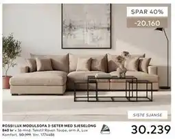 Skeidar ROSSI LUX MODULSOFA 3-SETER MED SJESELONG tilbud