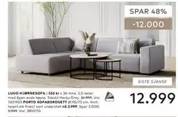 Skeidar LUGO HJØRNESOFA tilbud