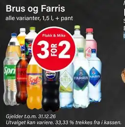 Nærbutikken Brus og Farris tilbud