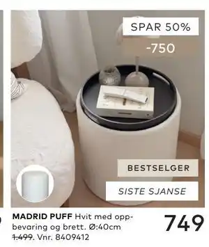 Skeidar MADRID PUFF tilbud