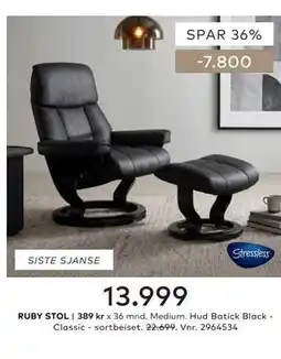 Skeidar RUBY STOL tilbud