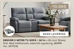 Skeidar DENVER 2-SETER TV-SOFA tilbud