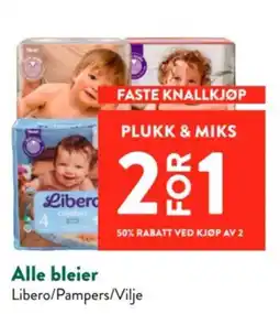 Jacobs Alle bleier Libero/Pampers/Vilje tilbud