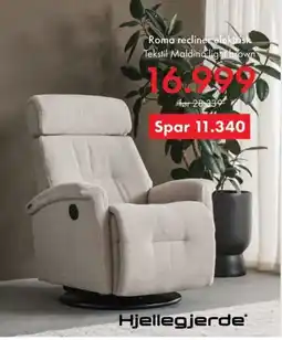 Fagmøbler Hjellegjerde Roma recliner elektrisk tilbud