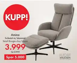 Fagmøbler Hjort Knudsen Amina hvilestol m/skammel tilbud