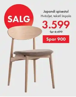 Fagmøbler Japandi spisestol tilbud