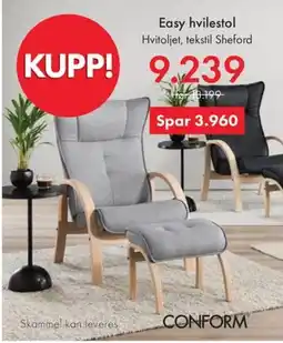 Fagmøbler Conform easy hvilestol tilbud