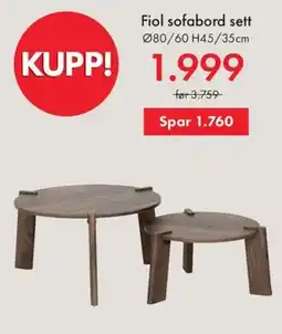 Fagmøbler Fiol sofabord sett tilbud