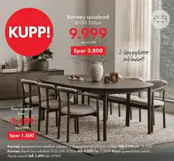 Fagmøbler Karmøy spisebord brun eikefiner tilbud