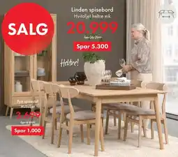 Fagmøbler Linden spisebord Hvitoljet heltre eik tilbud