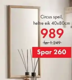Fagmøbler Circus speil, heltre eik tilbud