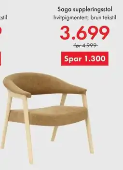 Fagmøbler Saga suppleringsstol tilbud