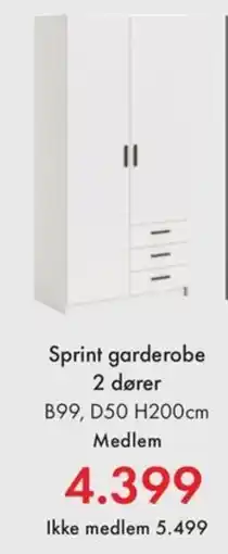 Fagmøbler Sprint garderobe tilbud