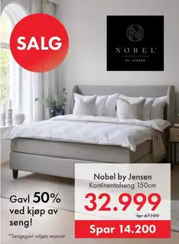 Fagmøbler Nobel by Jensen Kontinentalseng 150cm tilbud