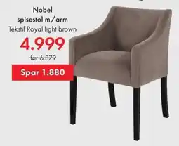Fagmøbler Nobel spisestol m/arm tilbud