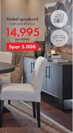 Fagmøbler Nobel spisebord tilbud