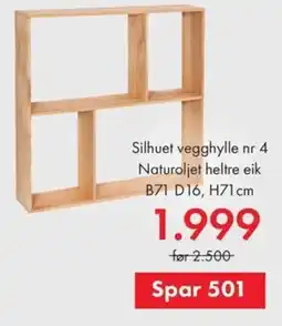 Fagmøbler Silhuet vegghylle nr 4 tilbud