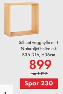 Fagmøbler Silhuet vegghylle nr 1 tilbud