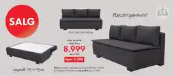 Fagmøbler Aksel sovesofa med oppbevaring tekstil Bjorn black tilbud