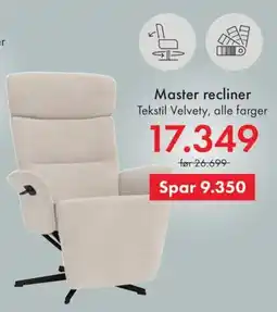 Fagmøbler Master recliner tilbud