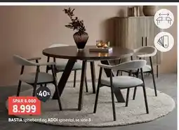 Bohus BASTIA spisebord og ADDI spisestol tilbud