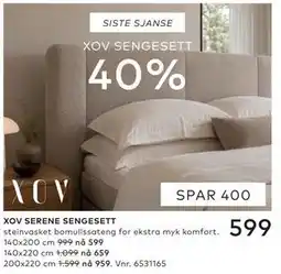 Skeidar XOV SERENE SENGESETT tilbud